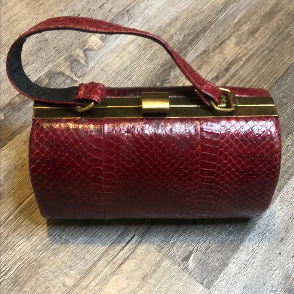 Vintage Animal Skin Purse Maroon Color